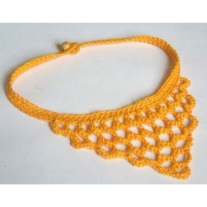 Thread Crochet Orange Chevron Necklace or Choker